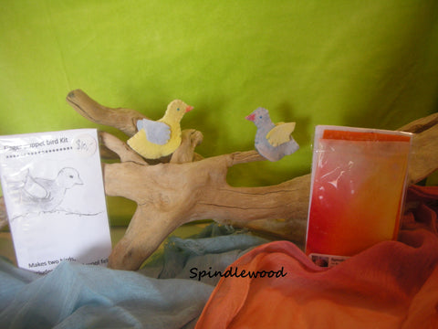 Felt bird finger puppet kit   :Two little dicky birds"